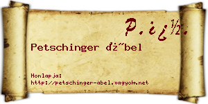 Petschinger Ábel névjegykártya